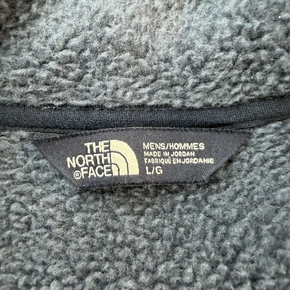 The North Face Jacket Mens Large Blue Fleece 1/4 Zip Pullover Lined Outdoor